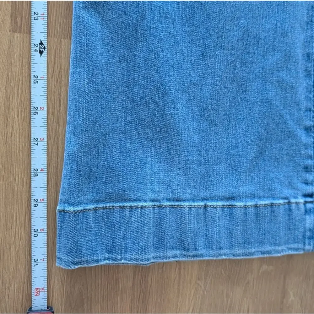 7 For All Mankind Modern Dojo Tailorless Wanderer Jeans Womens 31 Denim Wide Leg - Picture 8 of 13